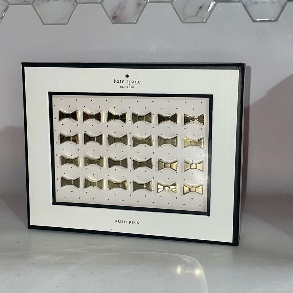 Kate Spade Gold Bow Push Pins